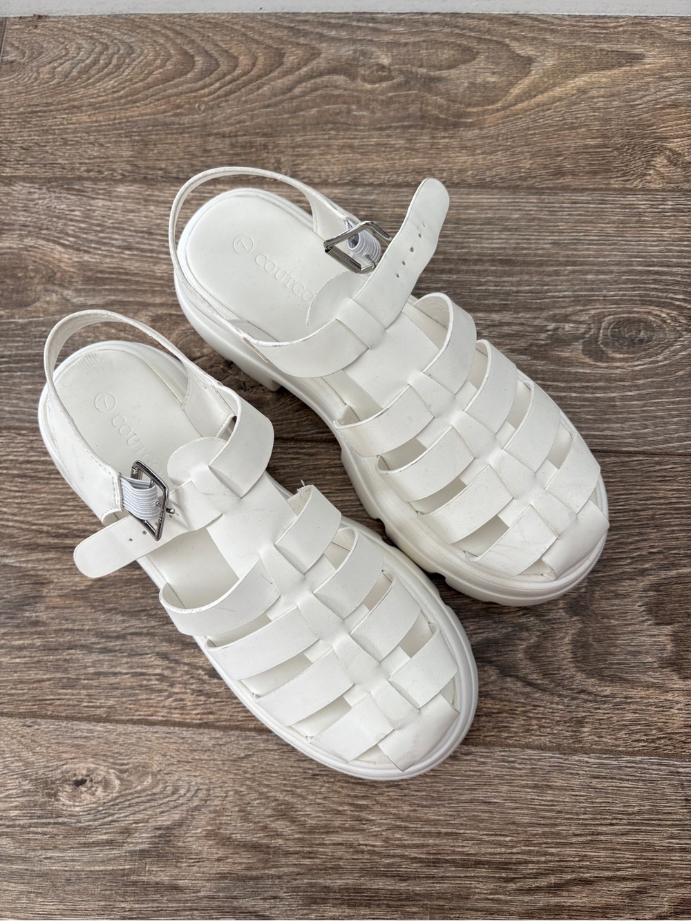 White Close Toed Sandals